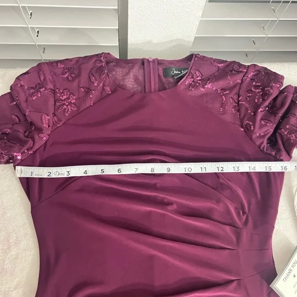 Jessica Howard Burgundy Long Sleeve Dress - Picture 10 of 11